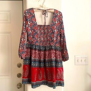 Abercrombie & Fitch Floral Summer Long Sleeve Lightweight Dress